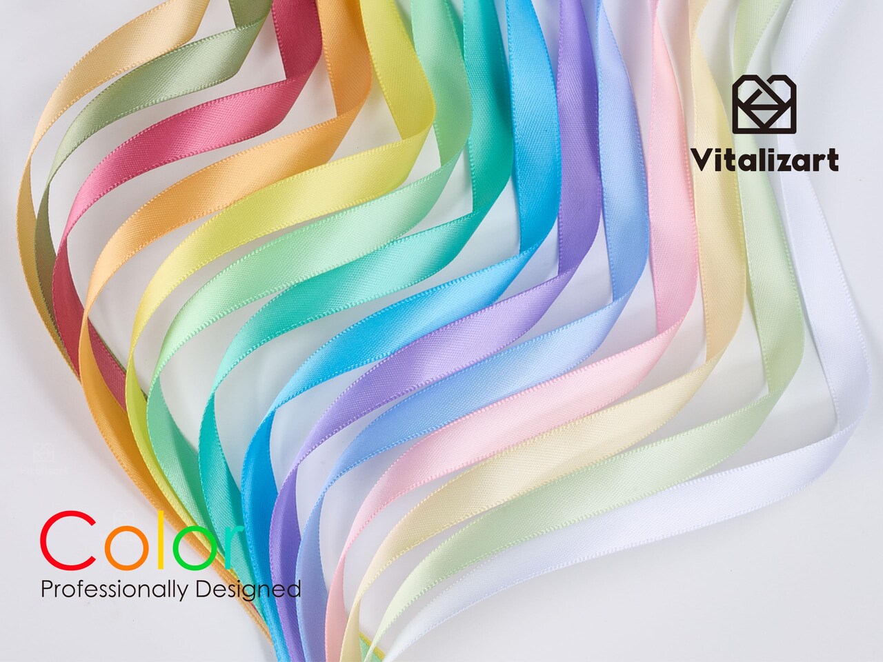Ribbon for Crafts 3/8" x 70Yd Pastel Satin Ribbon Continuous Double Face Gift Wrapping Silk Like Fabric Flower Bouquet Birthday Party Decorations Bridal Shower Wreath Hair 14 Assorted Color